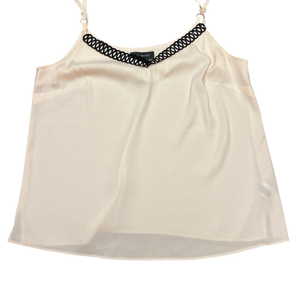 The Limited pinkish Cream camisole Top with Black Trim, lightweight, sexy cami